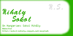 mihaly sokol business card